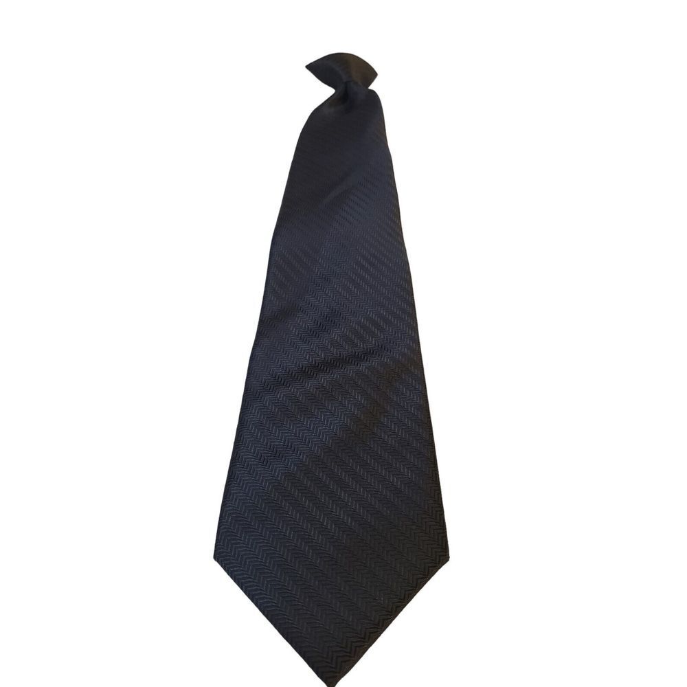 Neck Ties for Men Solid Color Clip-On Neck Ties Black Geometric Pattern Handmade